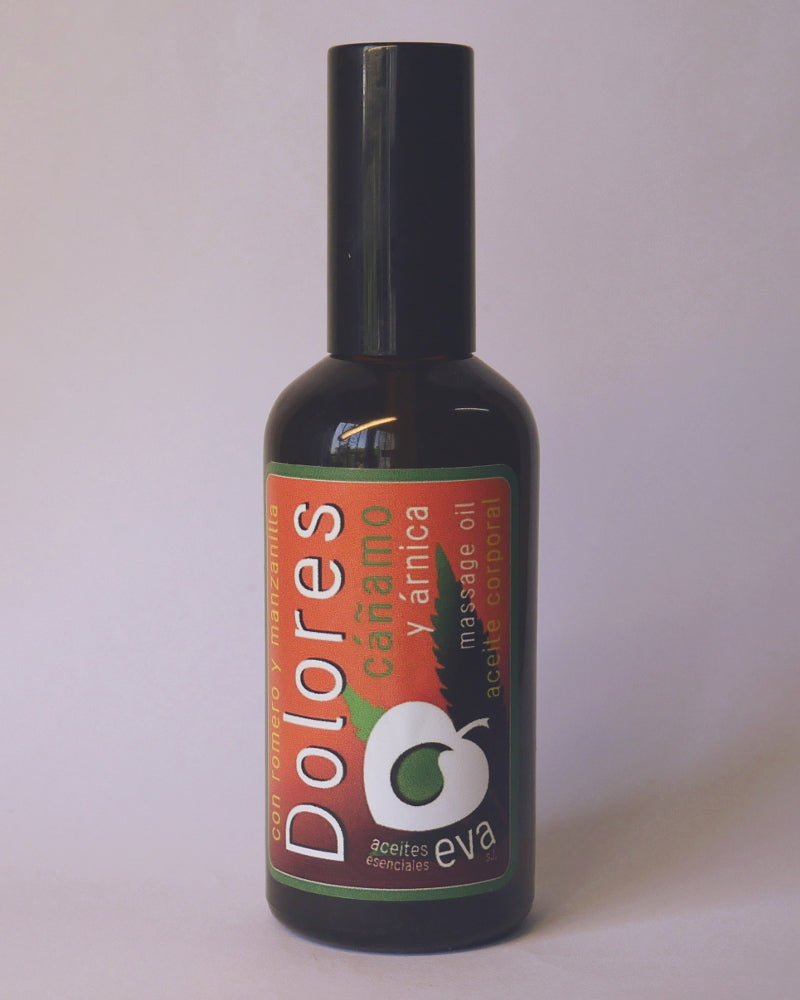 DOLORES. Calmante de dolores óseos y musculares, en aceite o crema