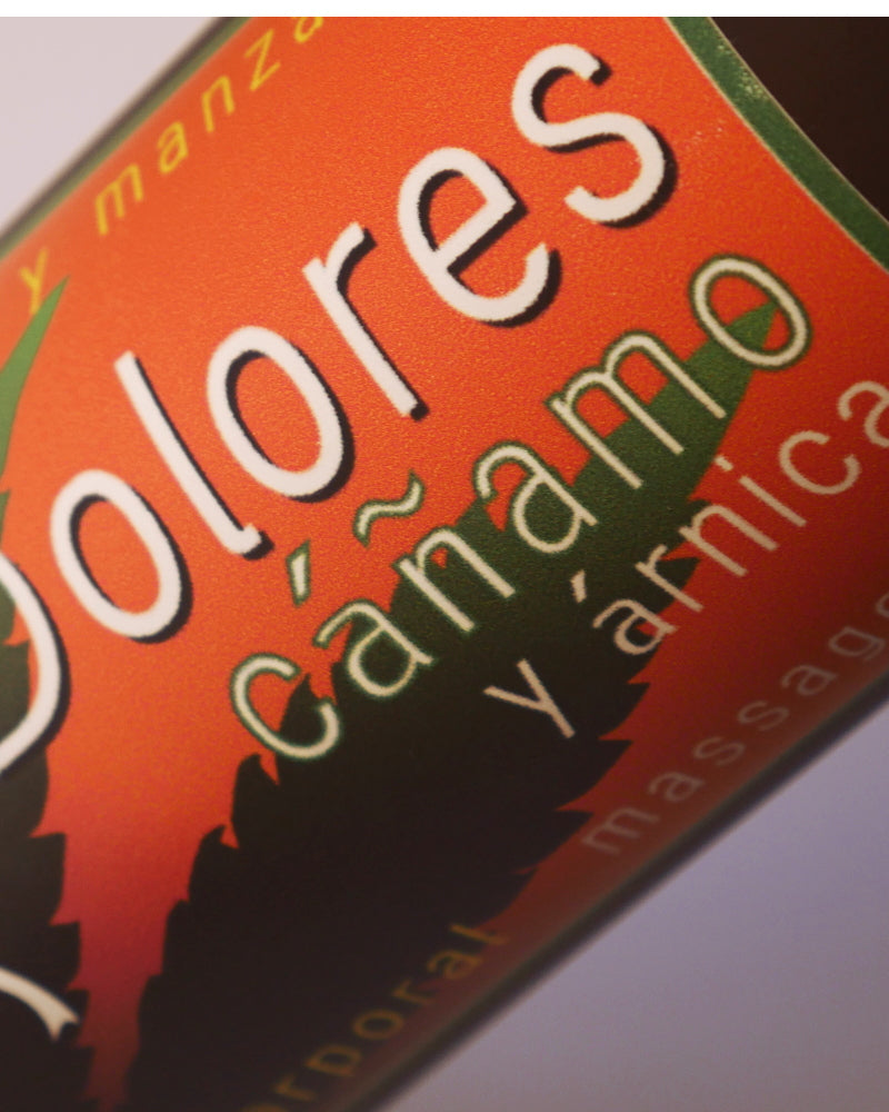 DOLORES. Calmante de dolores óseos y musculares, en aceite o crema